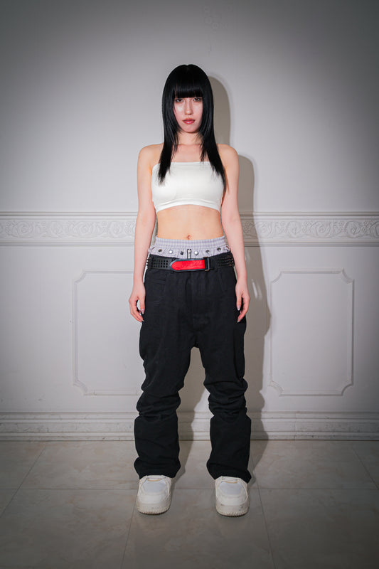 "musica" Back Embroidered Suede-Panelled Bootcut