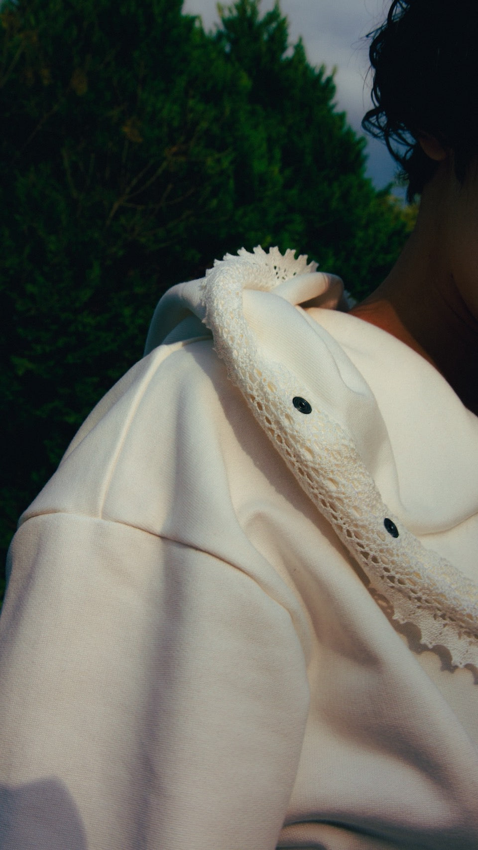 Studded Offset-Zip Hoodie