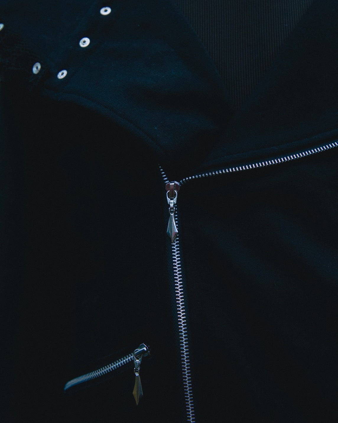 Studded Offset-Zip Hoodie