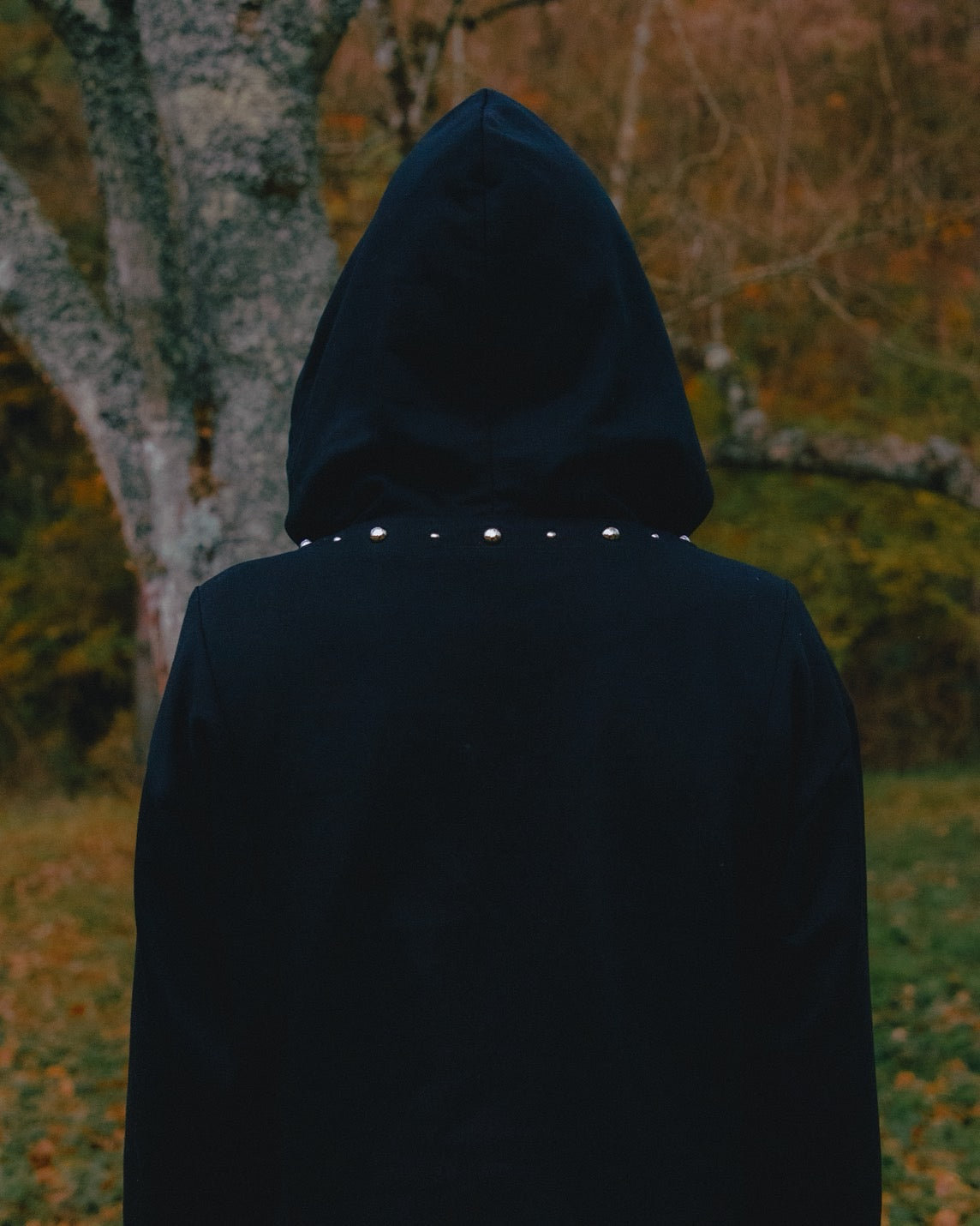 Studded Offset-Zip Hoodie