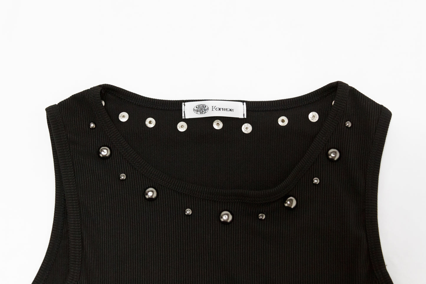 Zip Detail Studded Tank Top