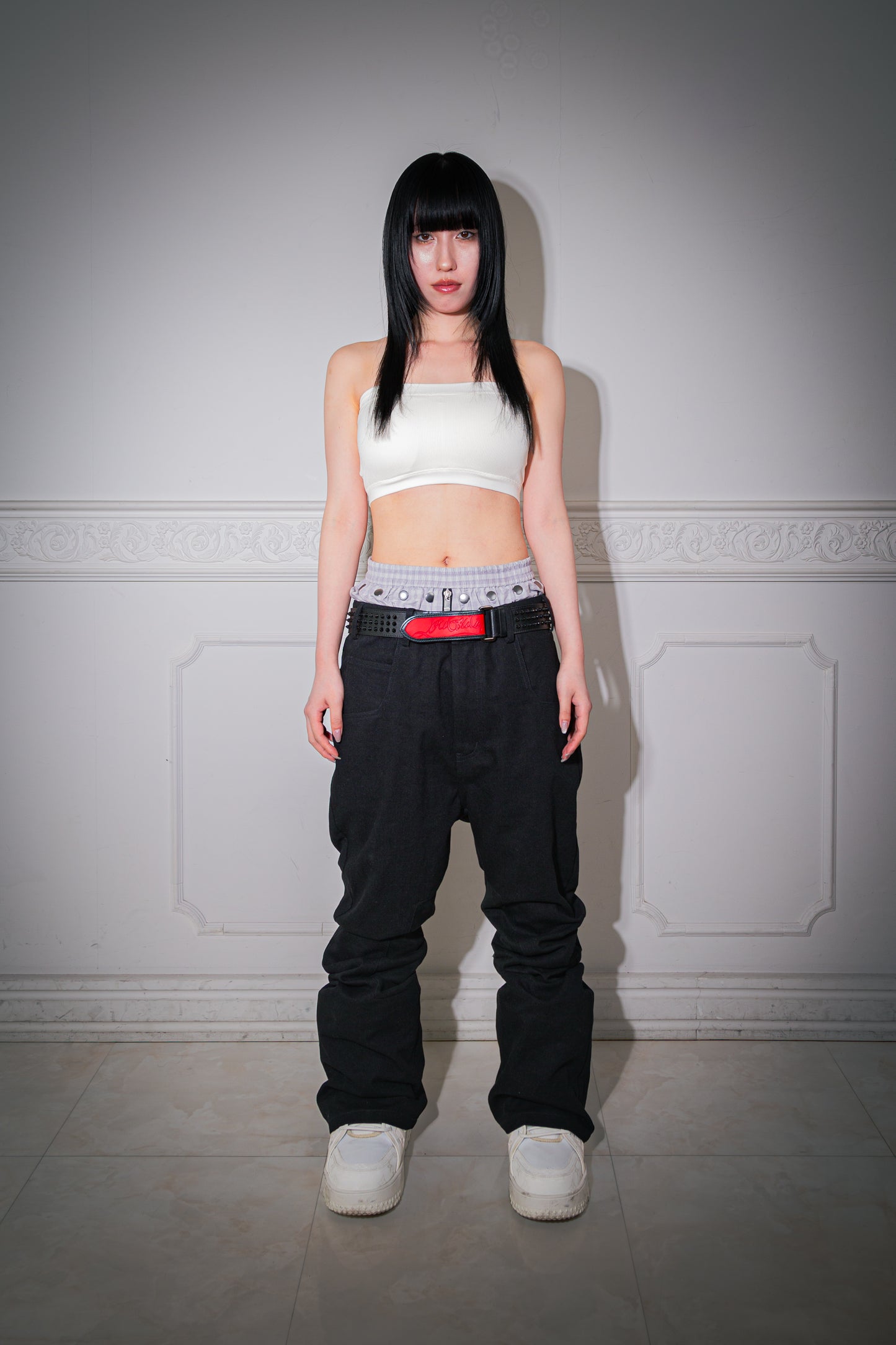 "musica" Back Embroidered Suede-Panelled Bootcut