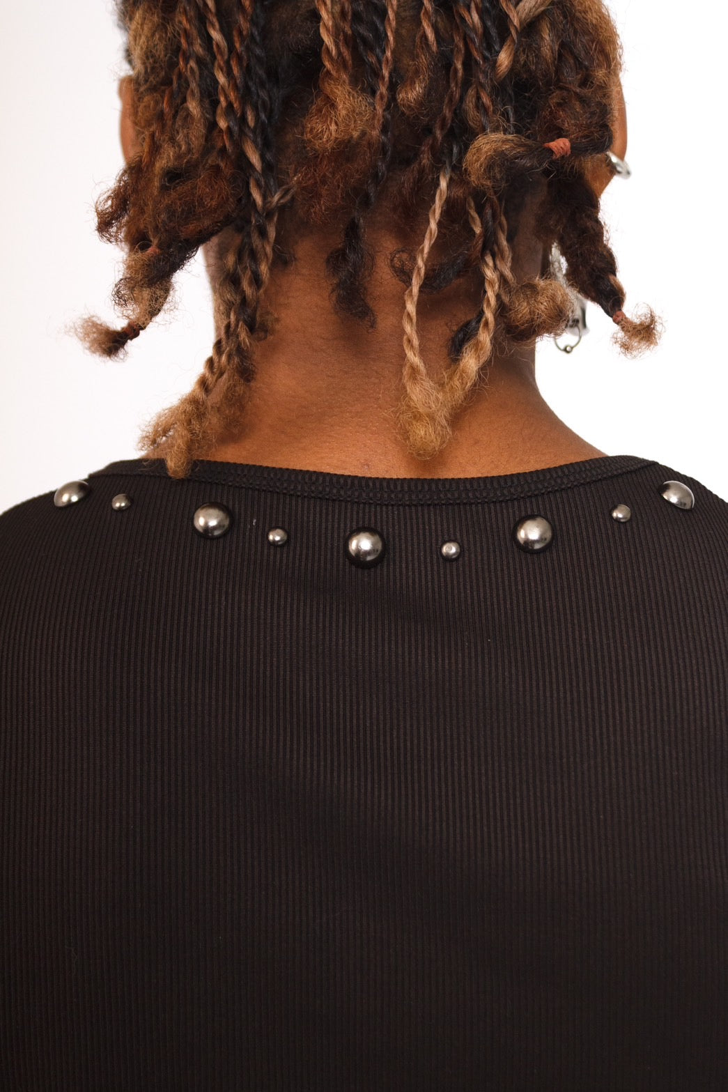 Zip Detail Studded Tank Top